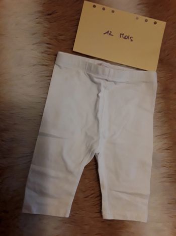 Legging blanc bébé fille 12 mois