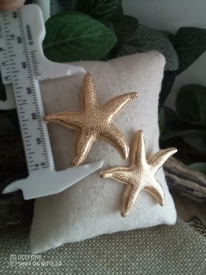 Boucles d'oreilles étoiles de mer dorées - photo numéro 2