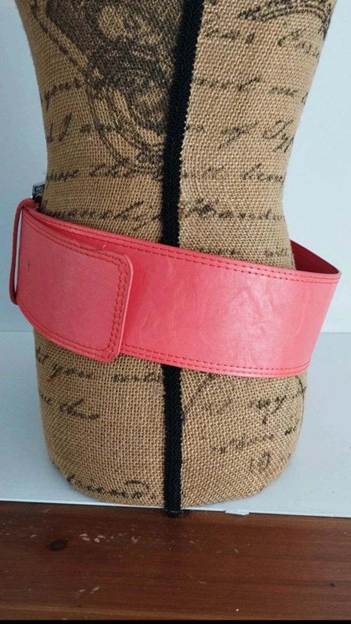 Ceinture rose large grosse boucle 95 cm - photo numéro 3
