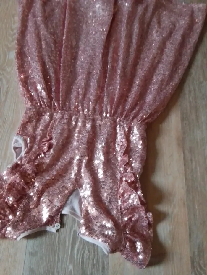 Robe rose paillette sequin 5/6 ans  tex - photo numéro 12
