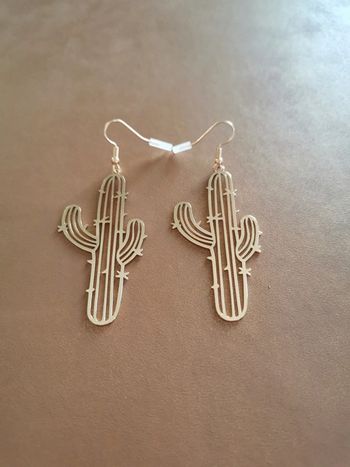 Boucles d'oreilles style cowboy country cactus