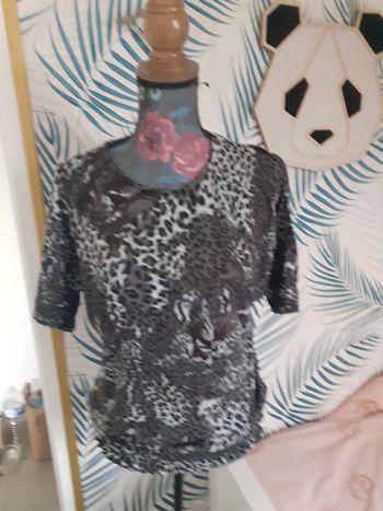 Tee-shirt manches ouverte imprimé panthere M