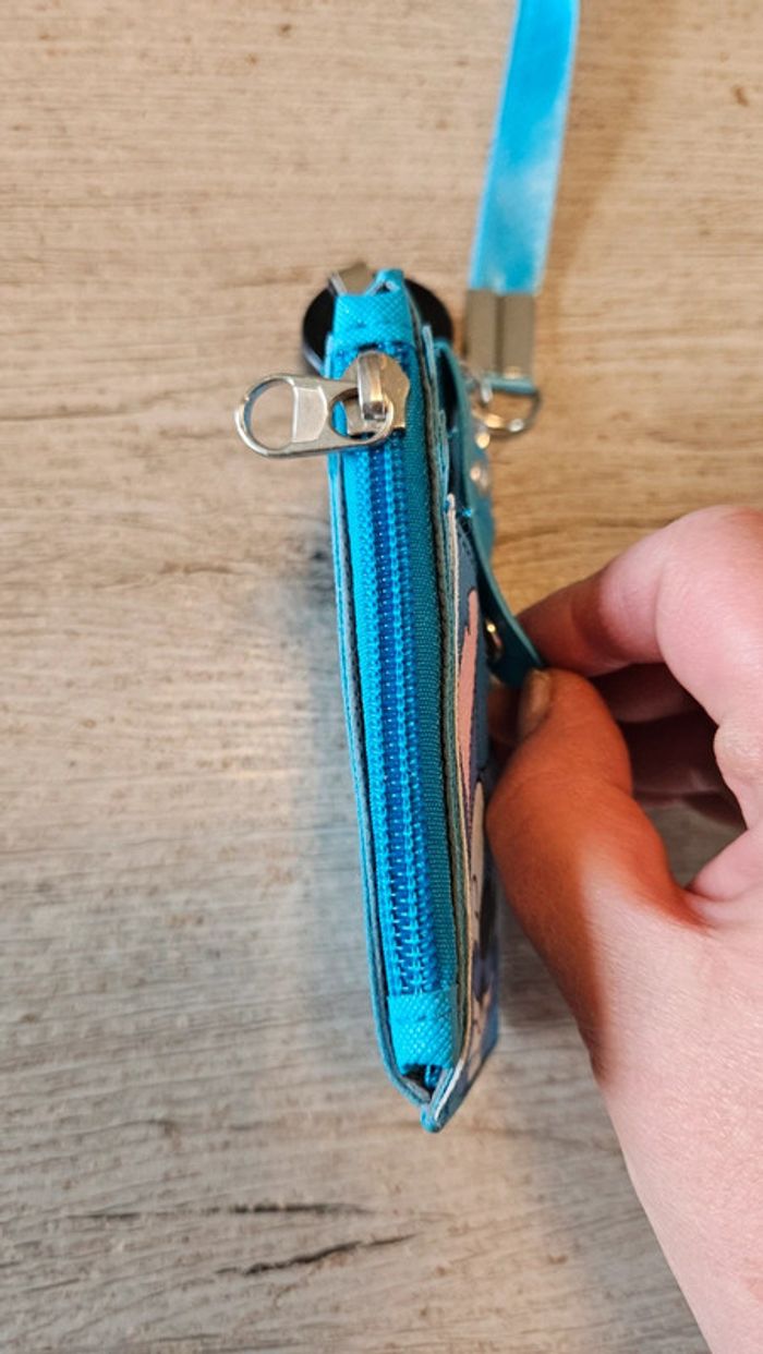Porte monnaie, porte carte Stitch, bleu, neuf - photo numéro 3
