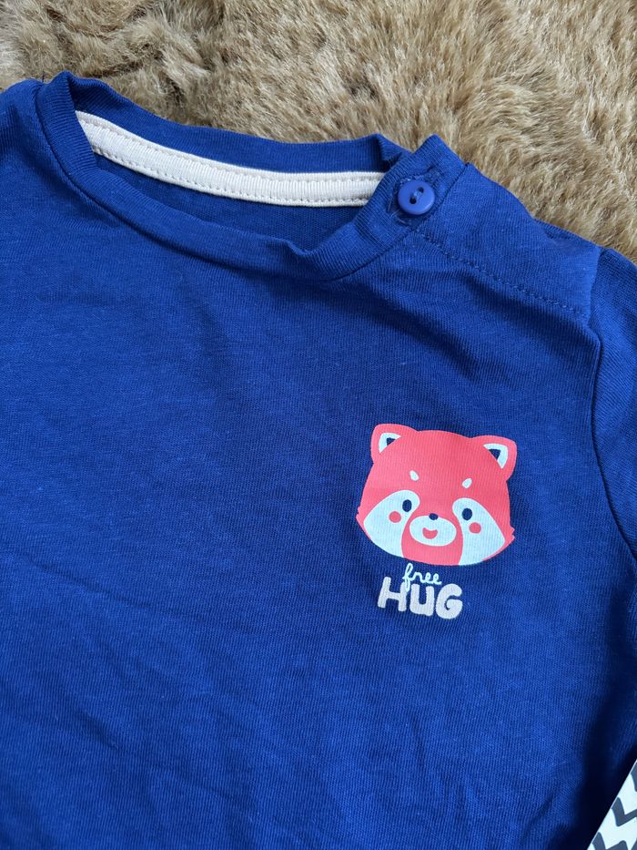 Tee shirt bleu panda roux In Extenso t.6m - photo numéro 2