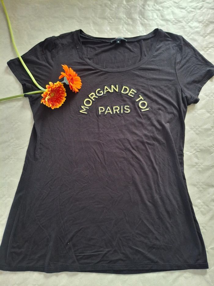 T-shirt Morgan noir encolure ronde - bon état - photo numéro 3