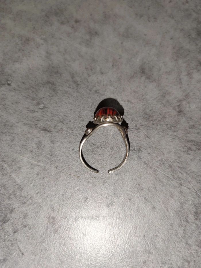 Bague fantaisie ajustable pierre marron - photo numéro 3