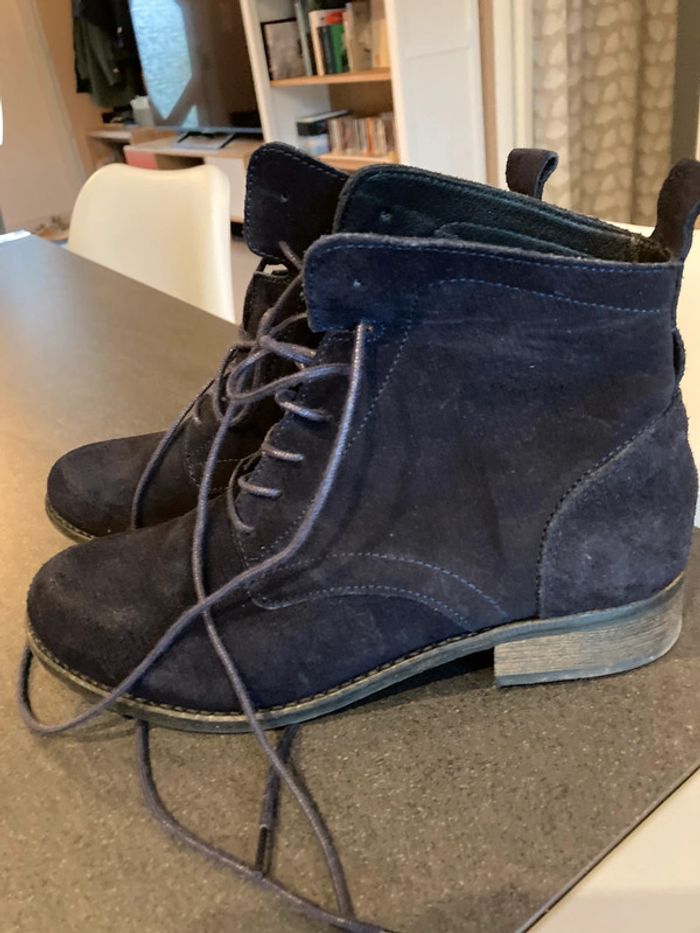 bottine montante bleu marine - photo numéro 2