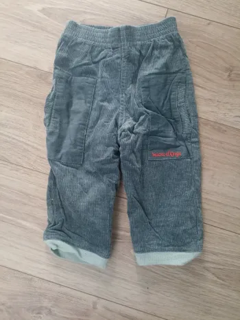 Pantalon velours bleu gris