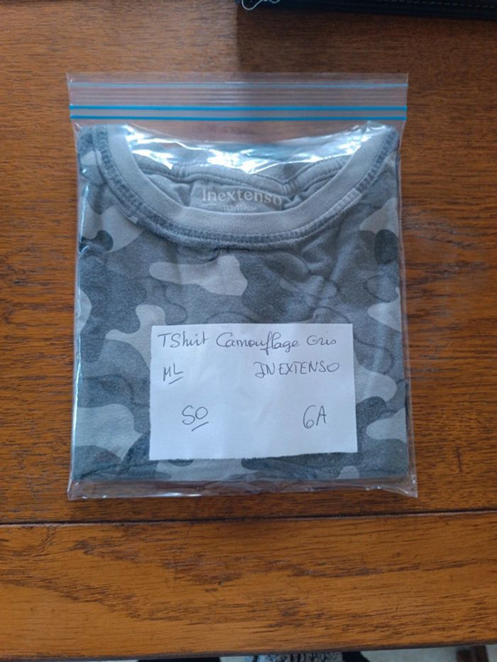 T-shirt camouflage gris In Extenso 6A - photo numéro 5