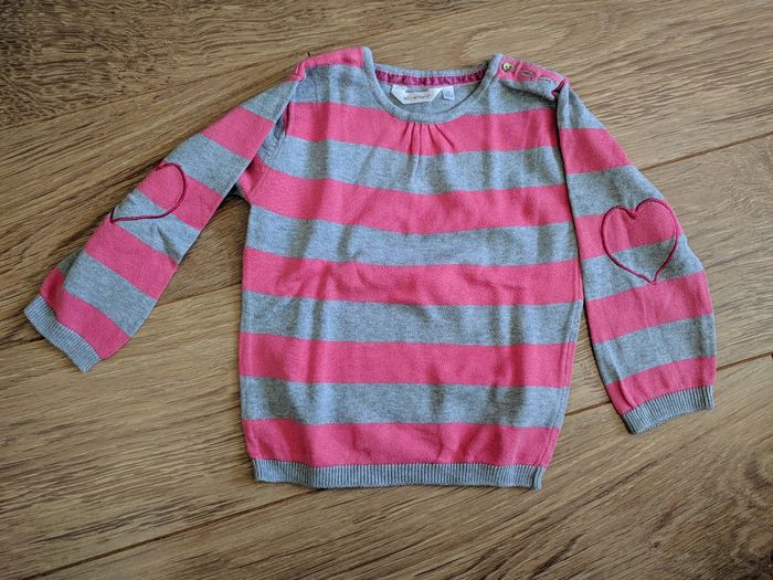Pull rayé rose et gris Kidkanaï - 3 ans