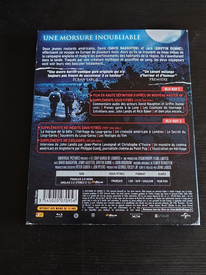 Double Blu Ray Le Loup-Garou de Londres (John Landis, Griffin Dunn, Horreur) - photo numéro 2