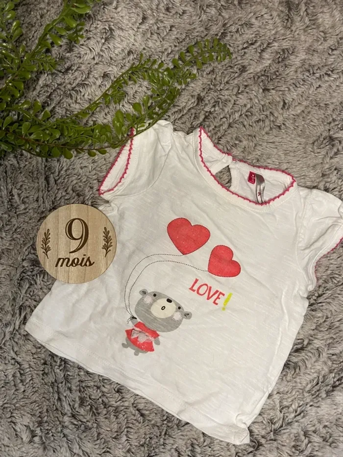 T-shirt manches courtes fille 9 mois