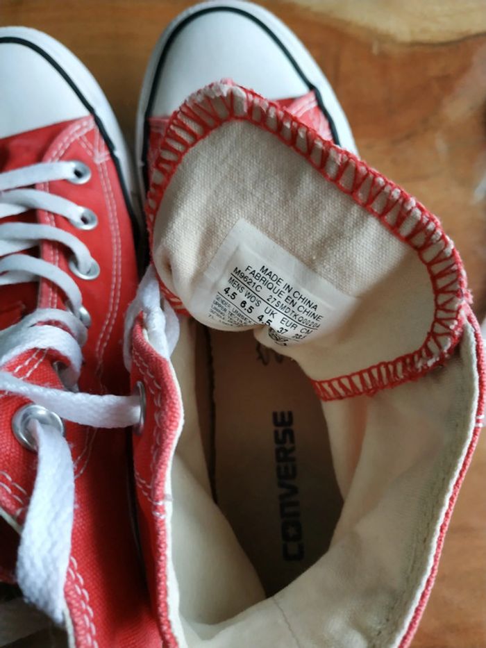 Baskets montantes rouges Converse t. 37 - photo numéro 6