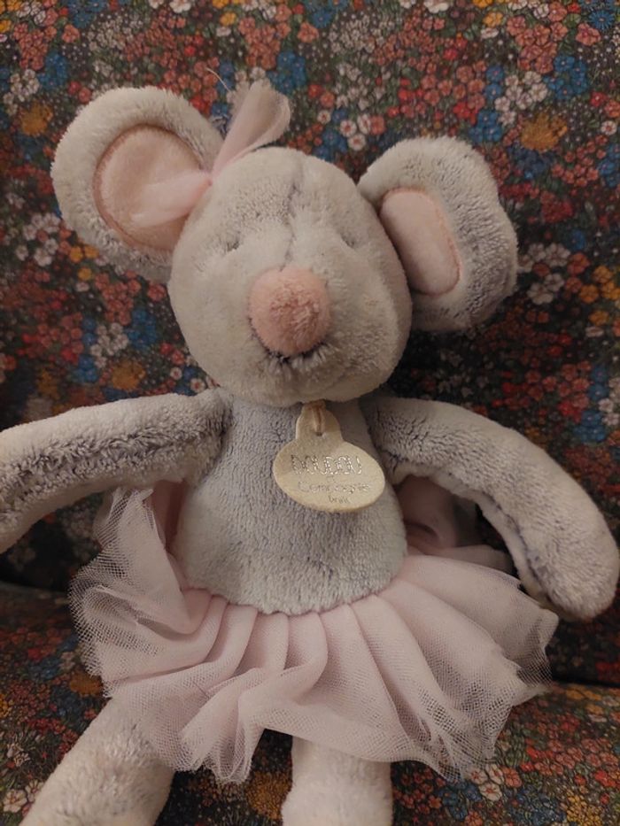 #01 - Doudou et compagnie - peluche souris ballerine avec tutu rose - photo numéro 2