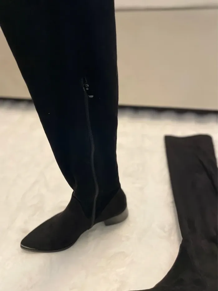 Botte cuissarde noir velours 39 - photo numéro 6