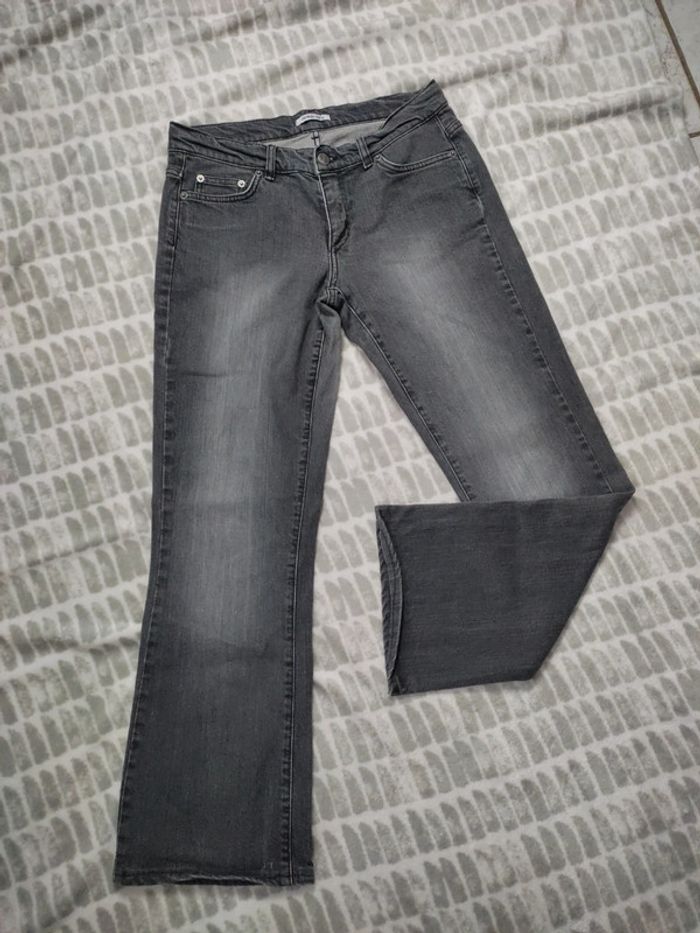 Jeans jambes évasées gris délavé stretch Georges Rech taille 42 - photo numéro 1