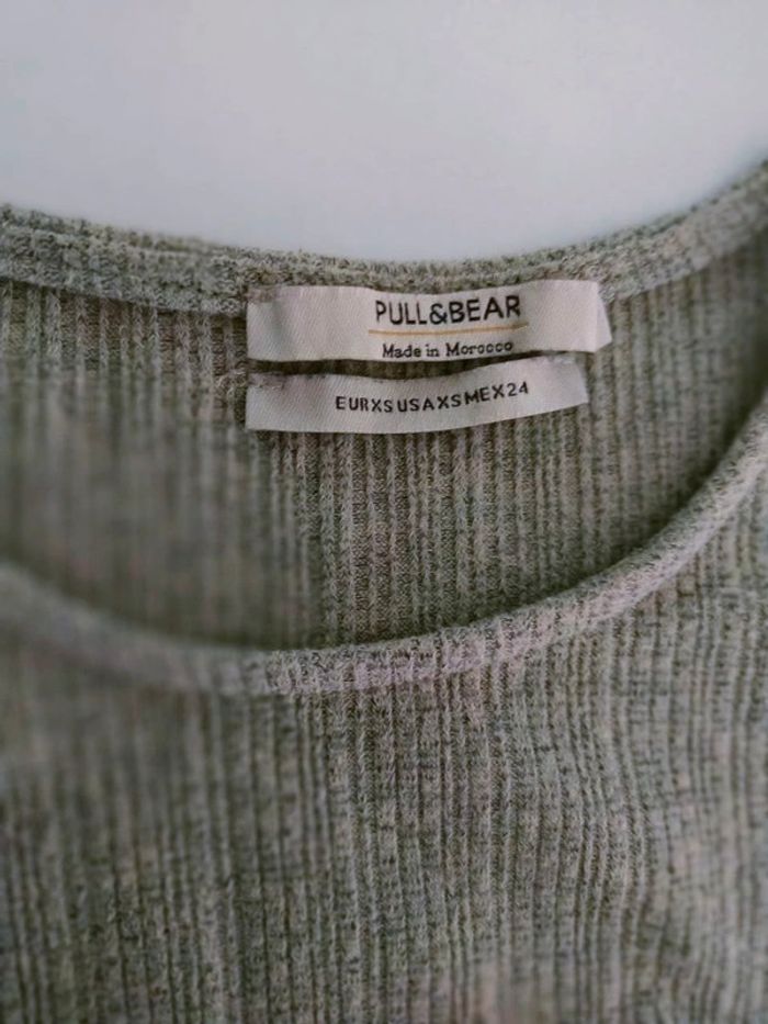 Robe côtelée gris clair avec nœud dos – Pull&Bear – T. XS - photo numéro 10