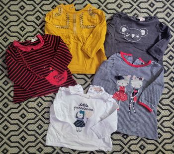 Lot 5 tee shirt manches longues 6 mois