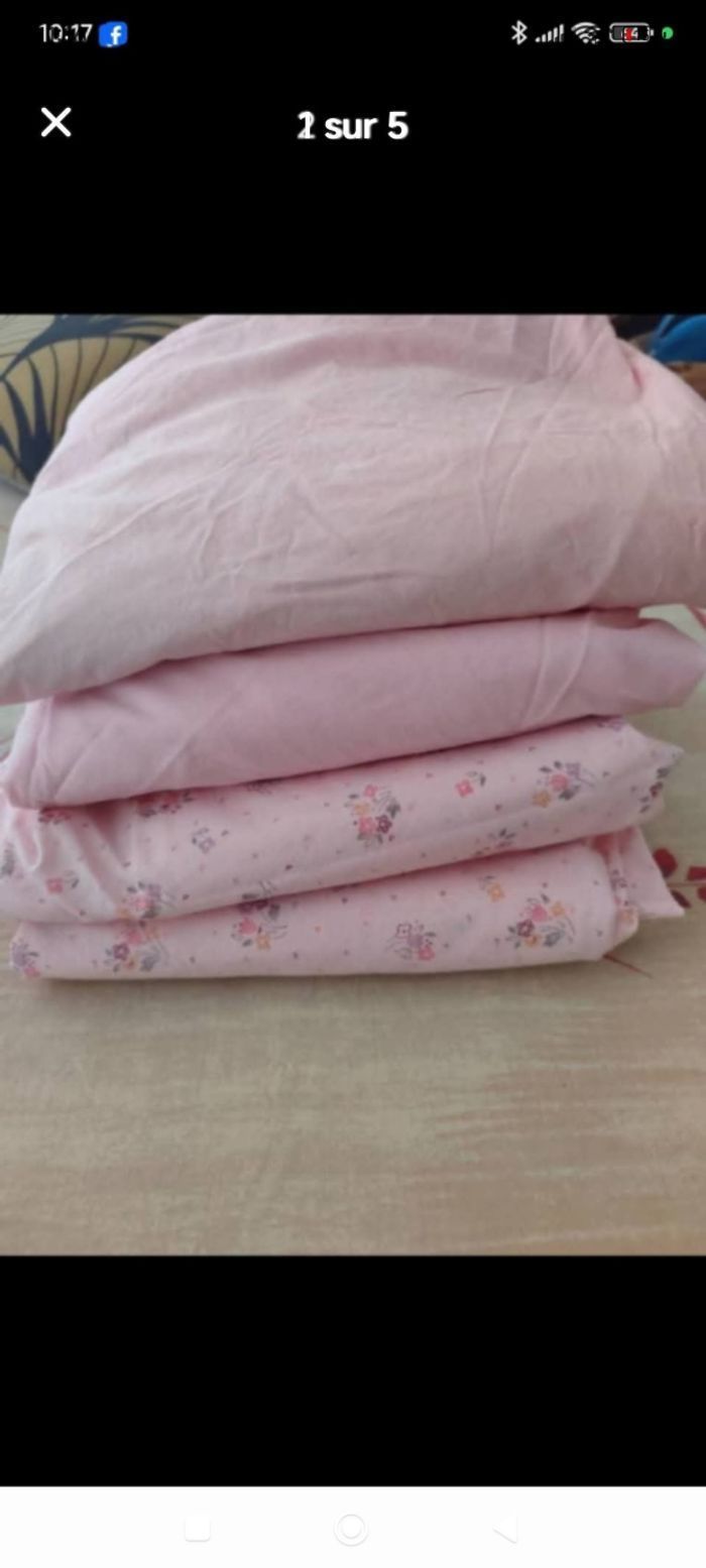 Lot de 4 draps housse 1 personne - photo numéro 1