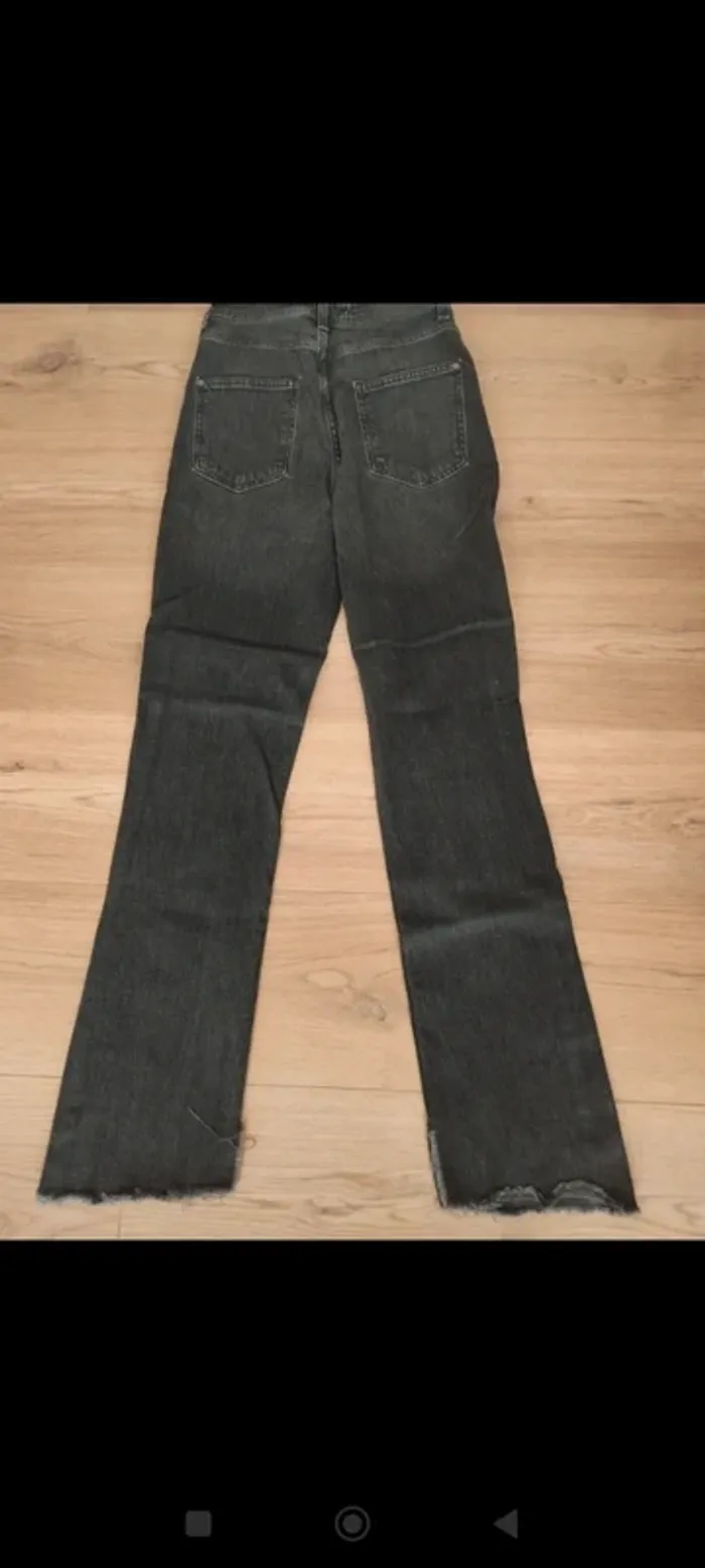 Jean droit taille haute noir Zara S - photo numéro 4