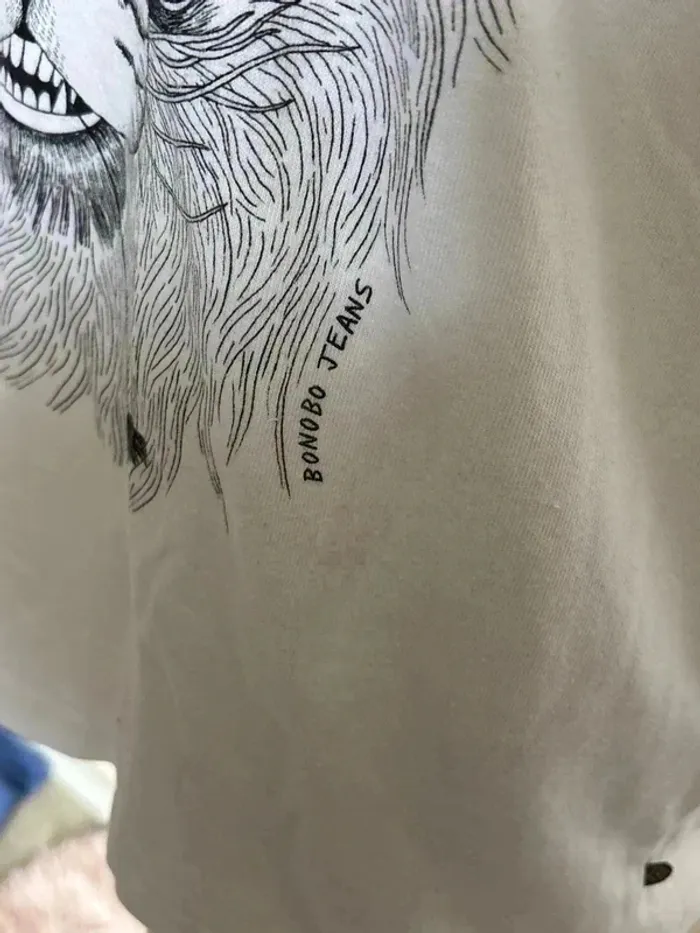 T shirt imprimer lion taille 40 marque bonobo - photo numéro 2
