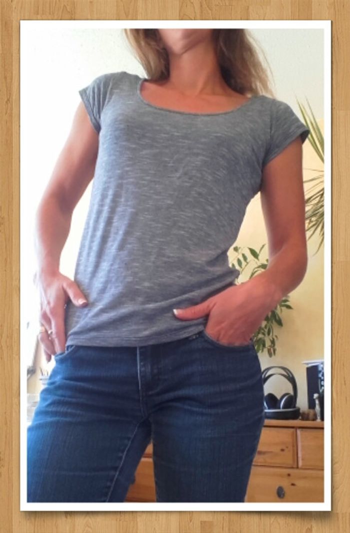 Tee shirt - petit haut - cache cache - femme - taille 1 - taille 36