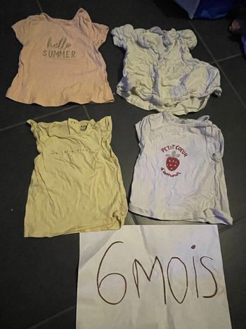 🍓 4 tee-shirts mignons bébé fille