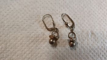 2 boucles d oreille tototte argent vintage
