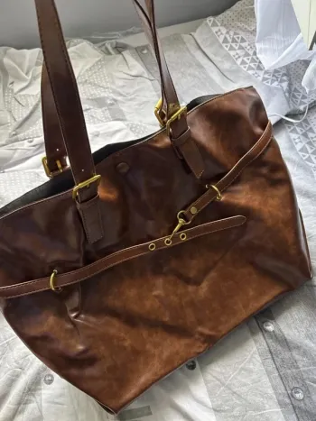 Sac à main large pour femme, vintage y2k, neuf, marron