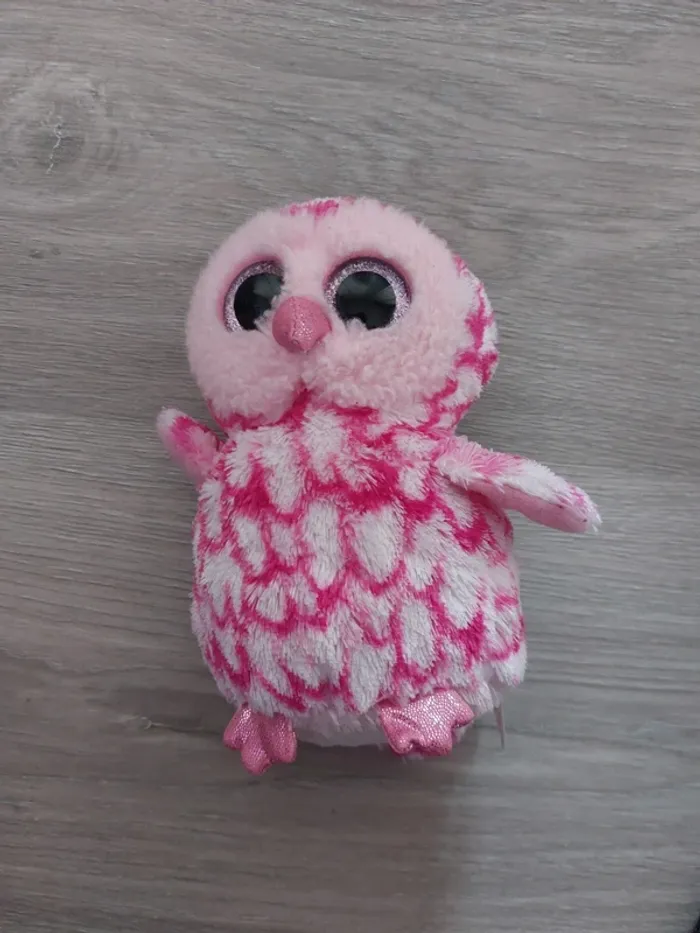 Peluche hibou grand yeux brillant ty