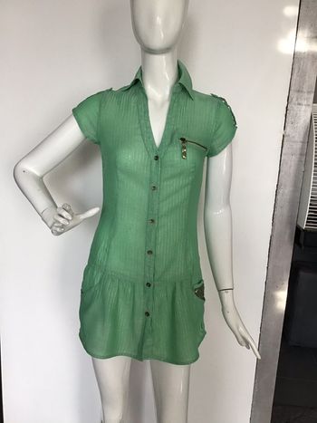 Robe courte - tunique vert et doré