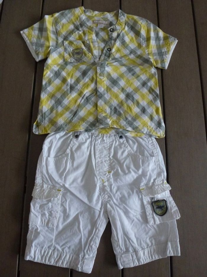 Tee shirt MC + pantacourt bébé garçon 12 mois