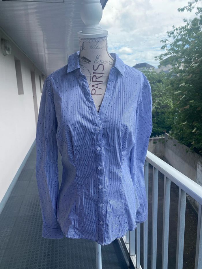 Chemise rayée bleu/blanc La Halle taille 38