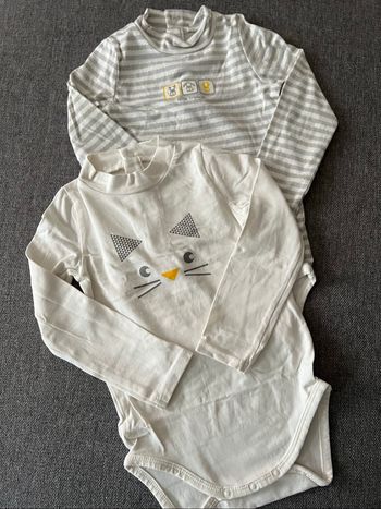 Lot de 2 bodies manches longues Okaidi bébé 23 mois