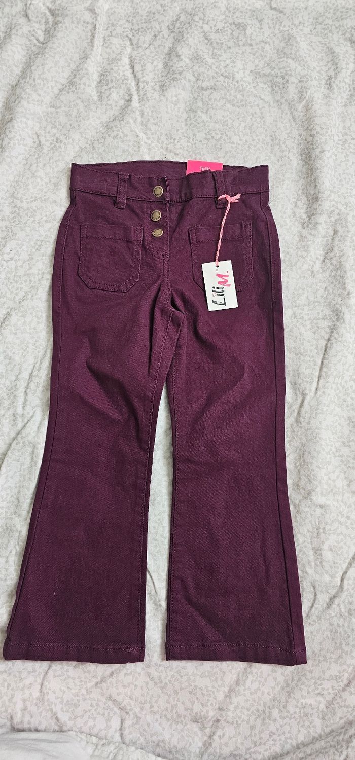 Pantalon fille 5 ans bordeaux Lilim – neuf avec étiquette - photo numéro 2