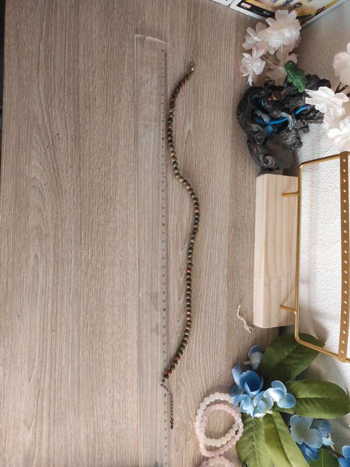 📿 Collier en perles naturelles – Unakite (unité ronde) - photo numéro 6
