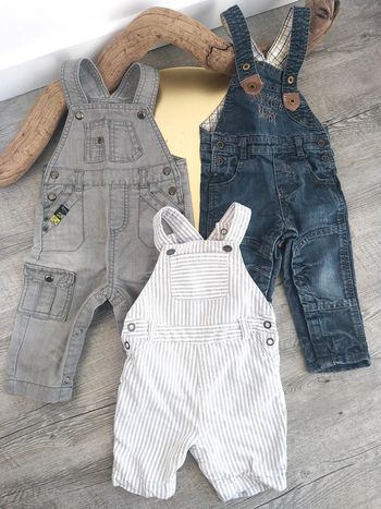 Lot de 3 salopettes 9 mois / 1 ans