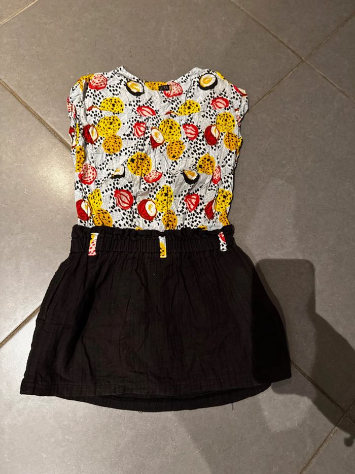 Robe sans manches - Catimini - Fruits - Marron, blanc, jaune, rouge & noir - 6 ans - photo numéro 3