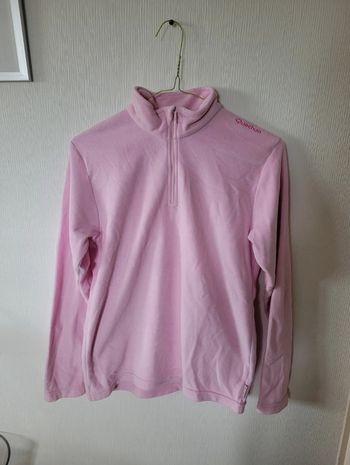 Pull polaire à zip rose Quechua - Taille 14 ans