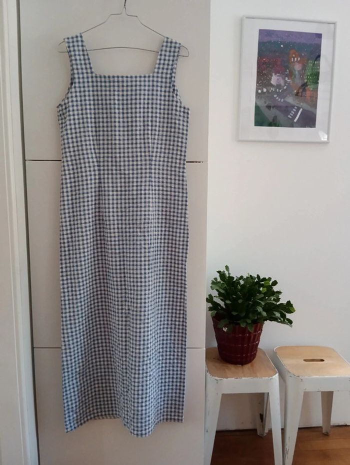 Robe vintage longue handmade fendue à l'arrière - photo numéro 2