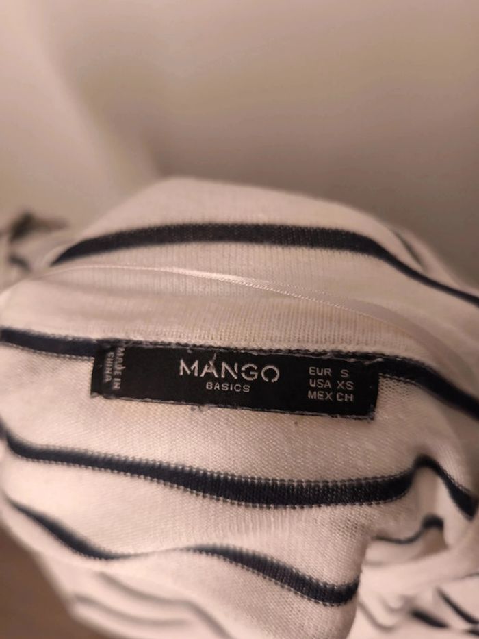 Pull Mango Femme Taille S Blanc rayé - photo numéro 5
