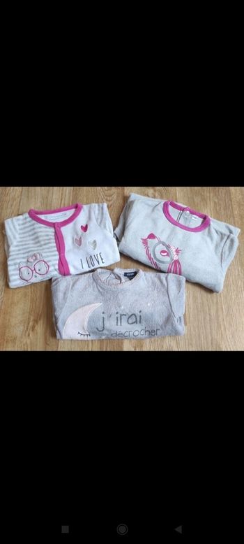 Lot 3 pyjamas bébé fille
