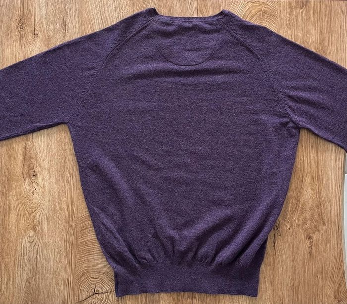 Pull col V violet State of Art en laine pour homme, taille M - photo numéro 4