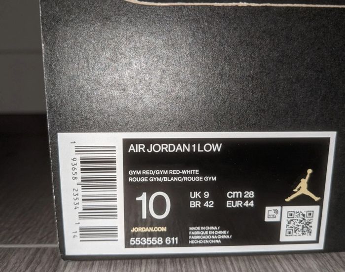 Air Jordan 1 low gym red 2020 10us 44eu Facture snipes - photo numéro 9