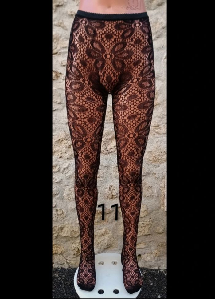 Collant résille motif fantaisie