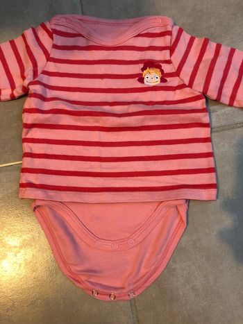 T-shirt manches longues body fille 6 mois