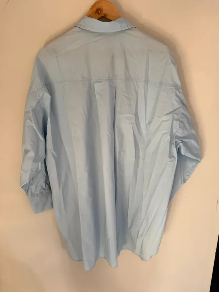 Chemise bleue longue Stradivarius - photo numéro 3