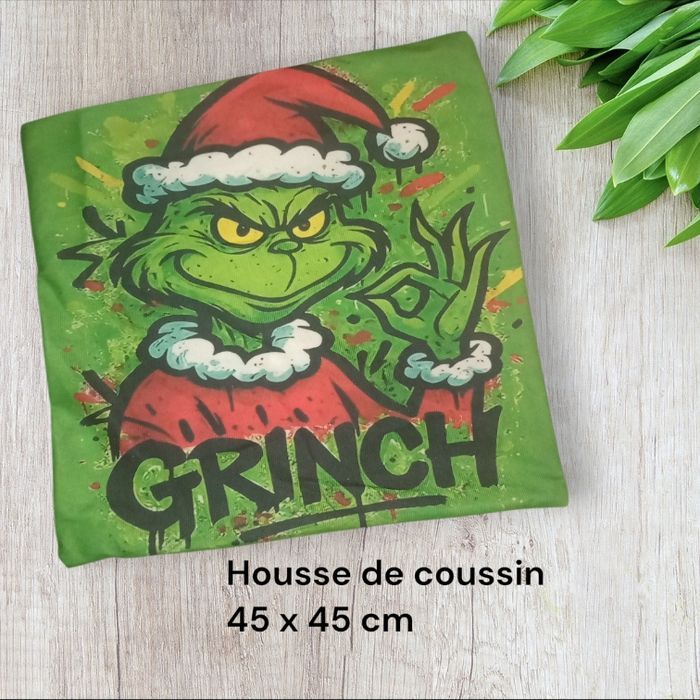 Housse de coussin Grinch Noël