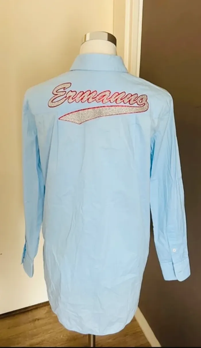 Ermanno scervino chemise longue bleue femme, taille 38 - photo numéro 3