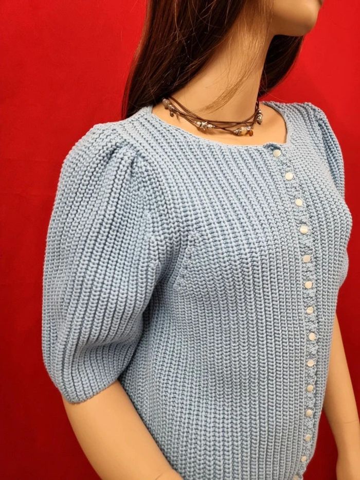 SEZANE gilet bleu * taille L * - photo numéro 2